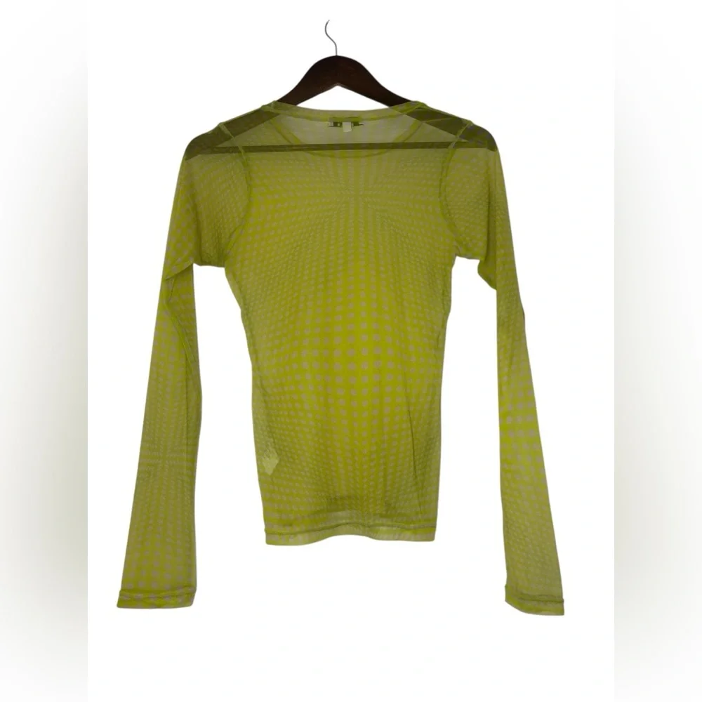 Frankie’s Bikinis Ember Mesh Dots Long Sleeve Shirt Top in Yuma Size Medium